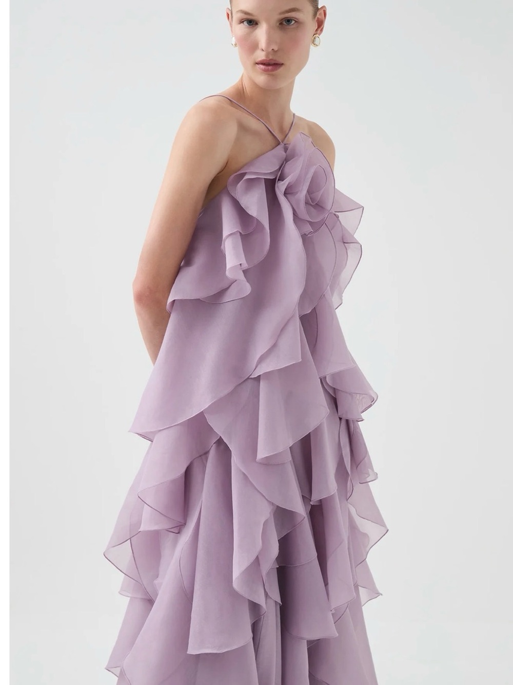 Aje Lilac Pandorea Layered Maxi Dress US 6